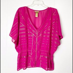Tina knowles Fancy pink and gold top